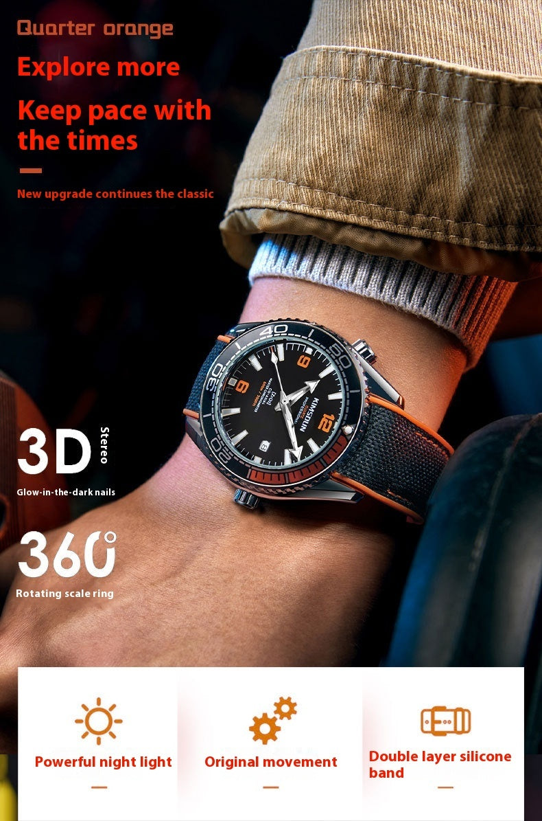 men's luminous hollow mechanical watch, view 7 - MRSLM