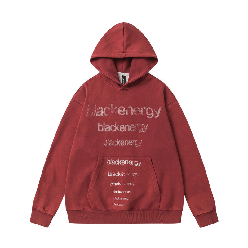 retro letter print hoodie, view 4 - MRSLM