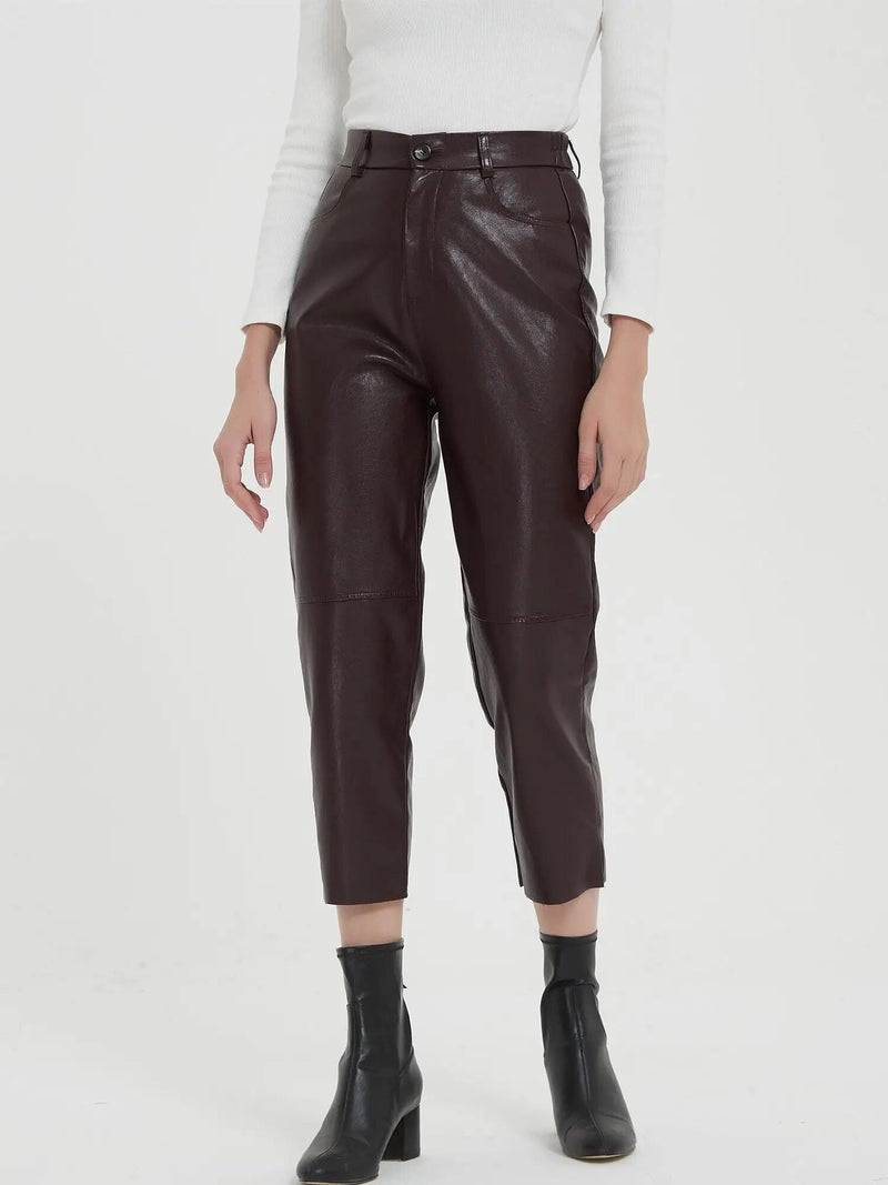 faux leather pants, view 2 - MRSLM