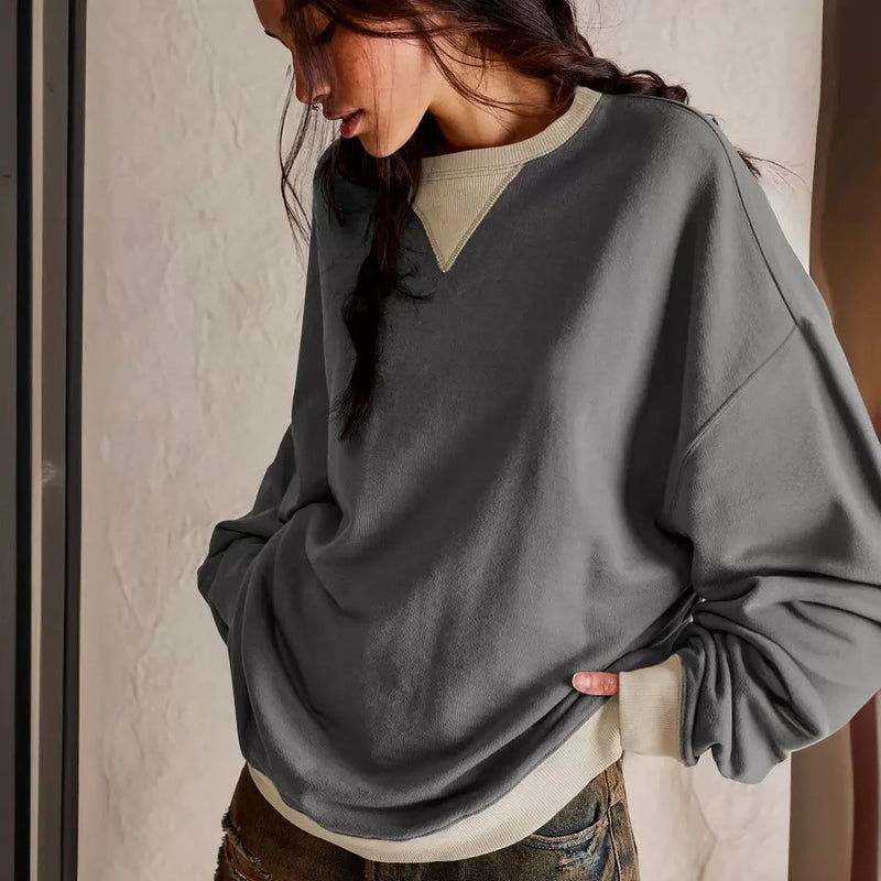 patchwork loose knit pullover, view 9 - MRSLM