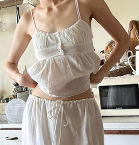 women's white square neck backless cami top, view 10 - MRSLM