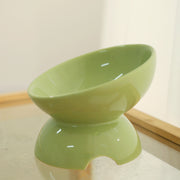 tilted elevated ceramic cat bowl, view 6 - MRSLM