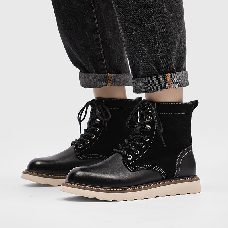vintage leather military motorcycle boots, view 6 - MRSLM