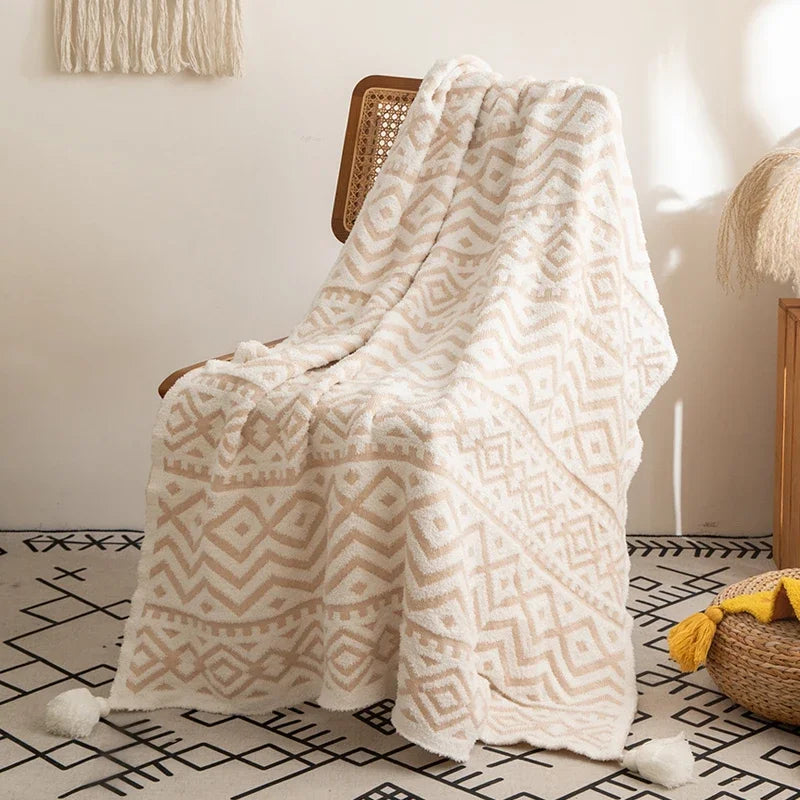 soft tribal pattern throw blanket, view 3 - MRSLM