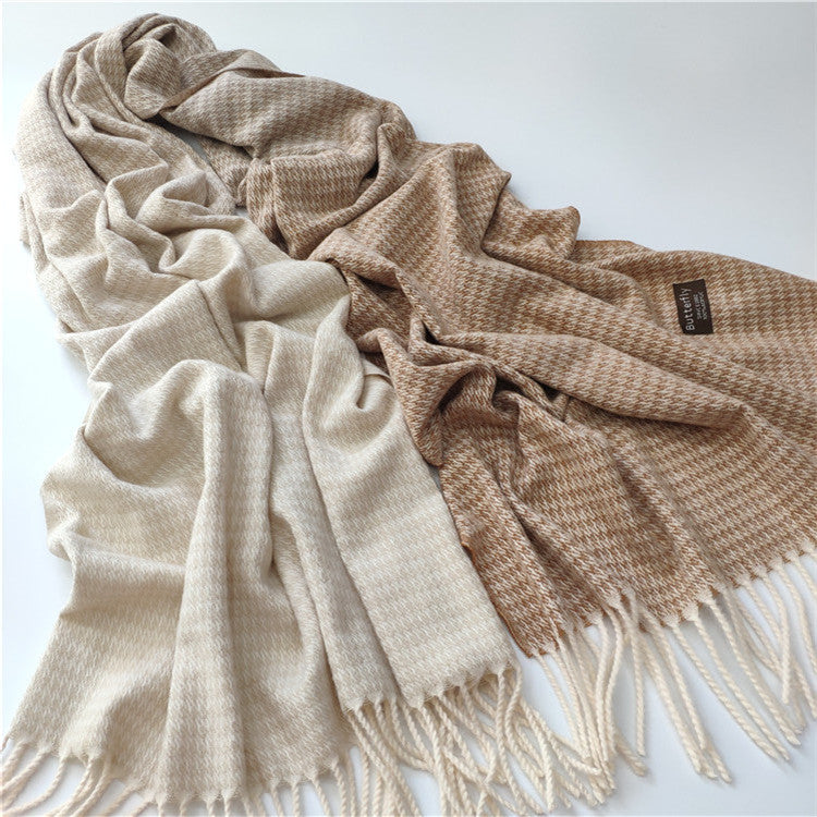Tie-Dye Faux Cashmere Tassel Scarf