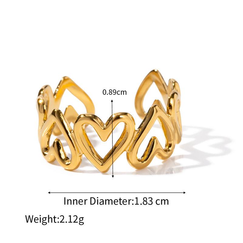 Adjustable Heart Open Ring – Stainless Steel Waterproof Jewelry