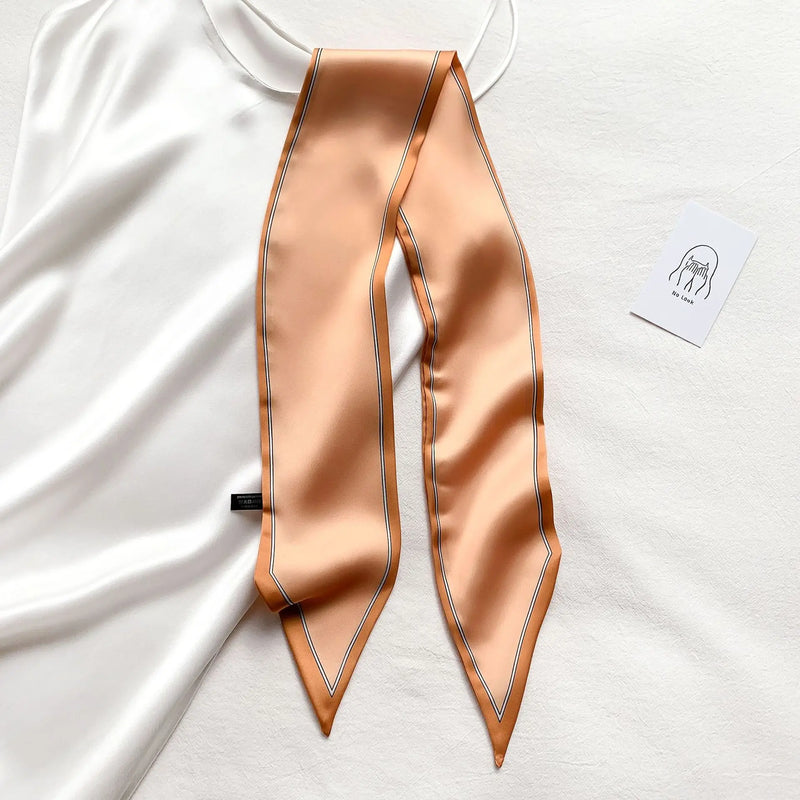 silk-feel narrow scarf, view 7 - MRSLM