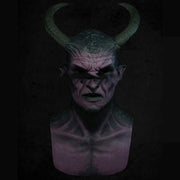 Full head red devil latex mask, view 2 - MRSLM