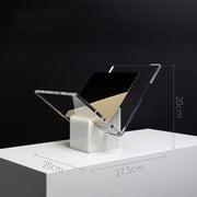 marble and acrylic book stand, view 2 - MRSLM