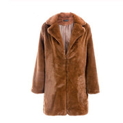 Women's long faux fur coat, view 3 - MRSLM