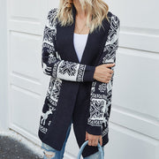 fawn pattern knit cardigan for women, view 3 - MRSLM