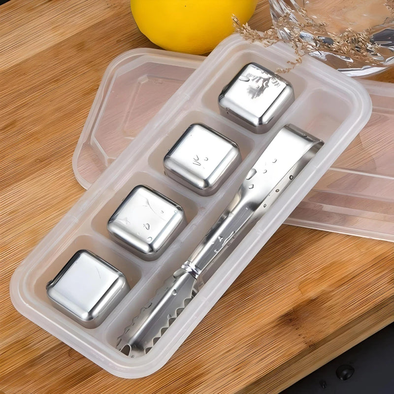 reusable stainless steel ice cubes, view 3 - MRSLM
