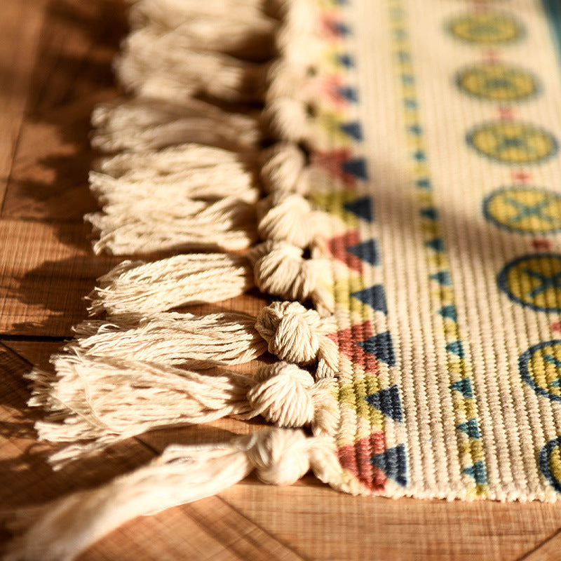 cotton linen tassel woven floor mat, view 13 - MRSLM
