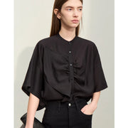 asymmetrical collar blouse, view 9 - MRSLM