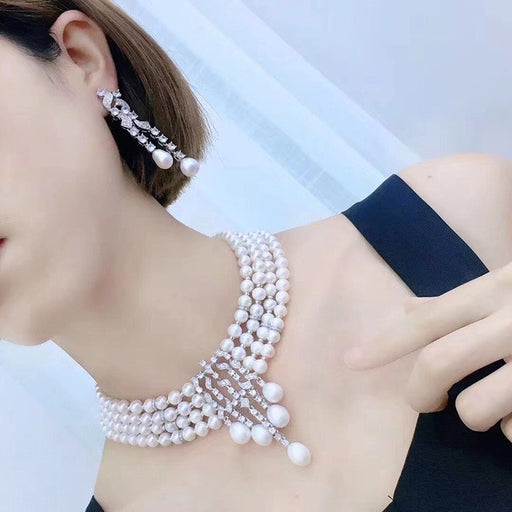 four-layer pearl clavicle necklace - MRSLM