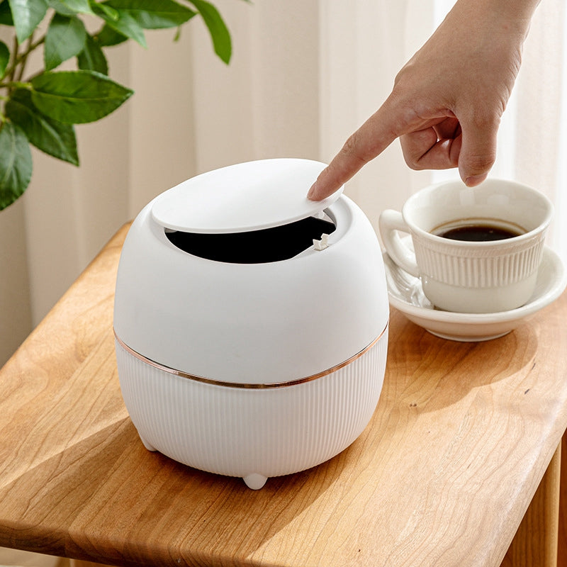 mini round desktop trash can, view 9 - MRSLM