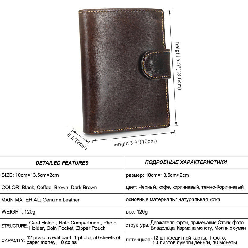 men's short leather wallet, view 2 - MRSLM