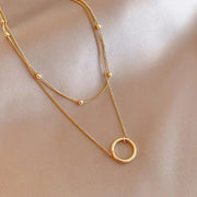 double layer pendant necklace, view 6 - MRSLM