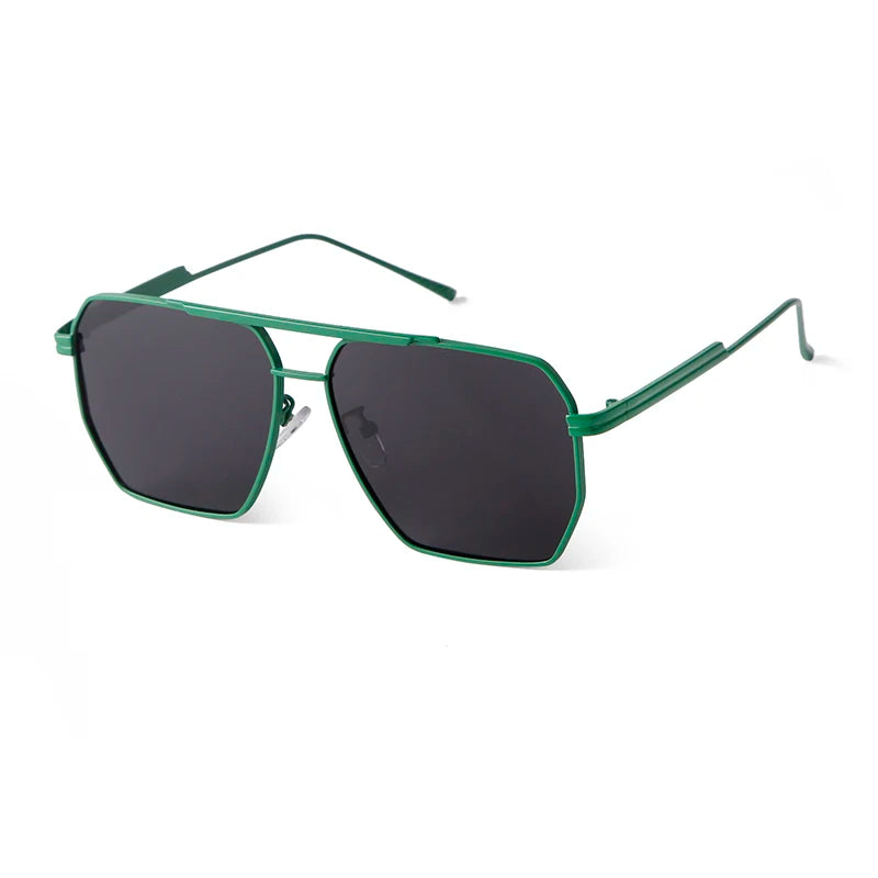 retro metal oversized polarized square sunglasses, view 9 - MRSLM