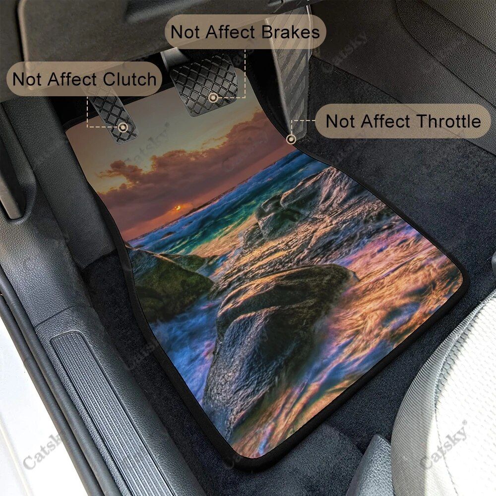 Nature Sunset Summer Car Floor Mats Carpet Non-Slip