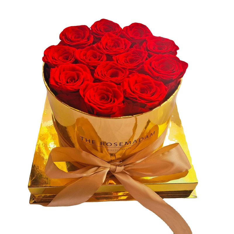 Mirror round flower pot preserved flowers, view 2 - MRSLM