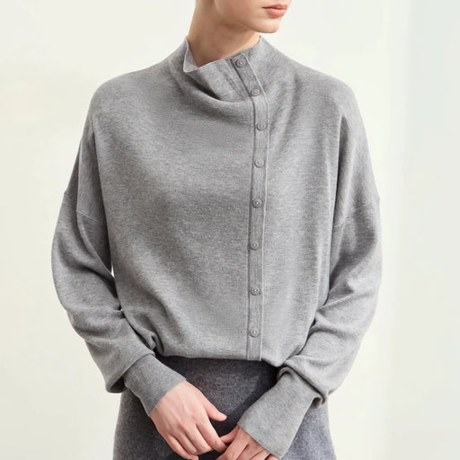 asymmetrical mock neck sweater - MRSLM