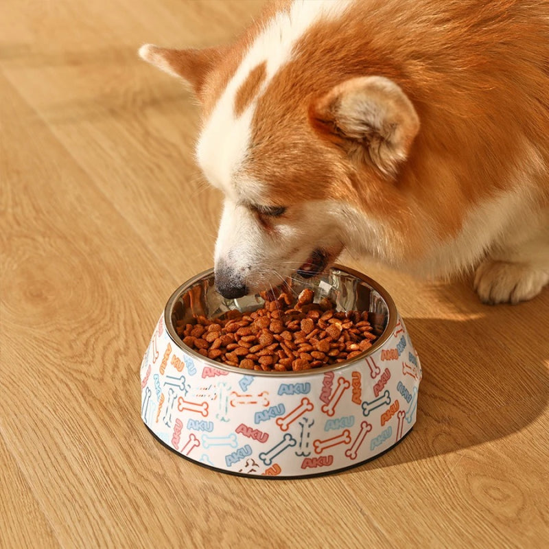 stainless steel anti-tip pet bowl, view 3 - MRSLM