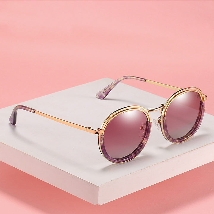 Vintage Round Polarized Sunglasses for Women