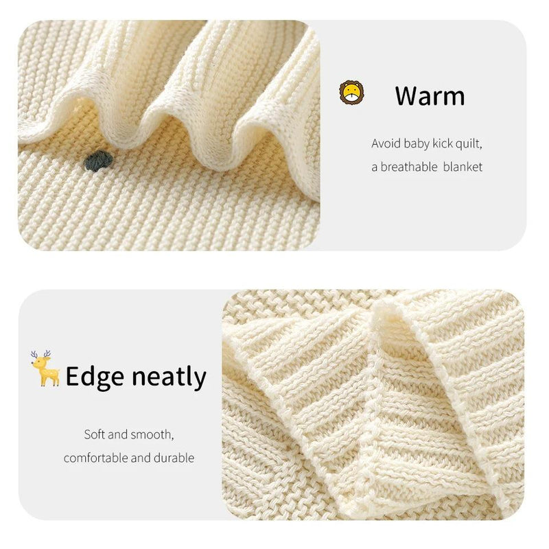 soft cotton knit baby blanket, view 8 - MRSLM