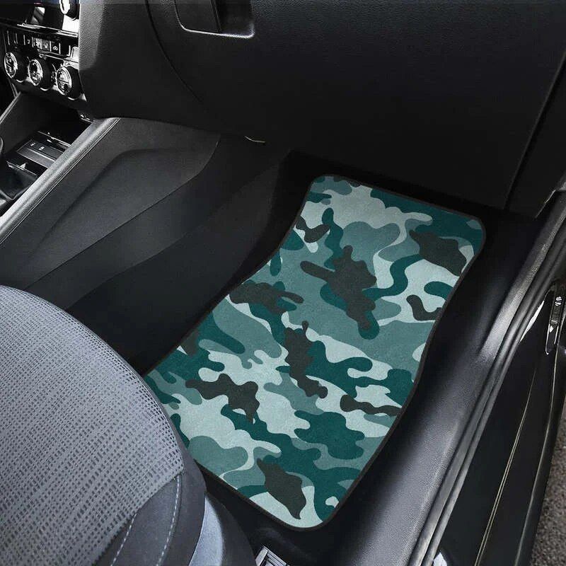 Forest green camouflage car floor mats, view 5 - MRSLM