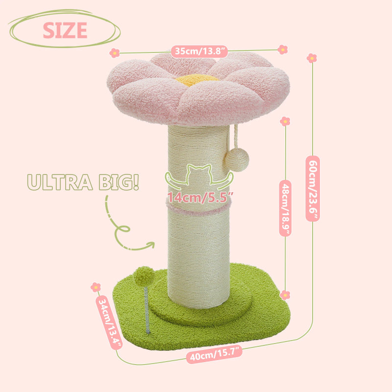 small cat scratching post with sisal and spring ball, view 8 - MRSLM