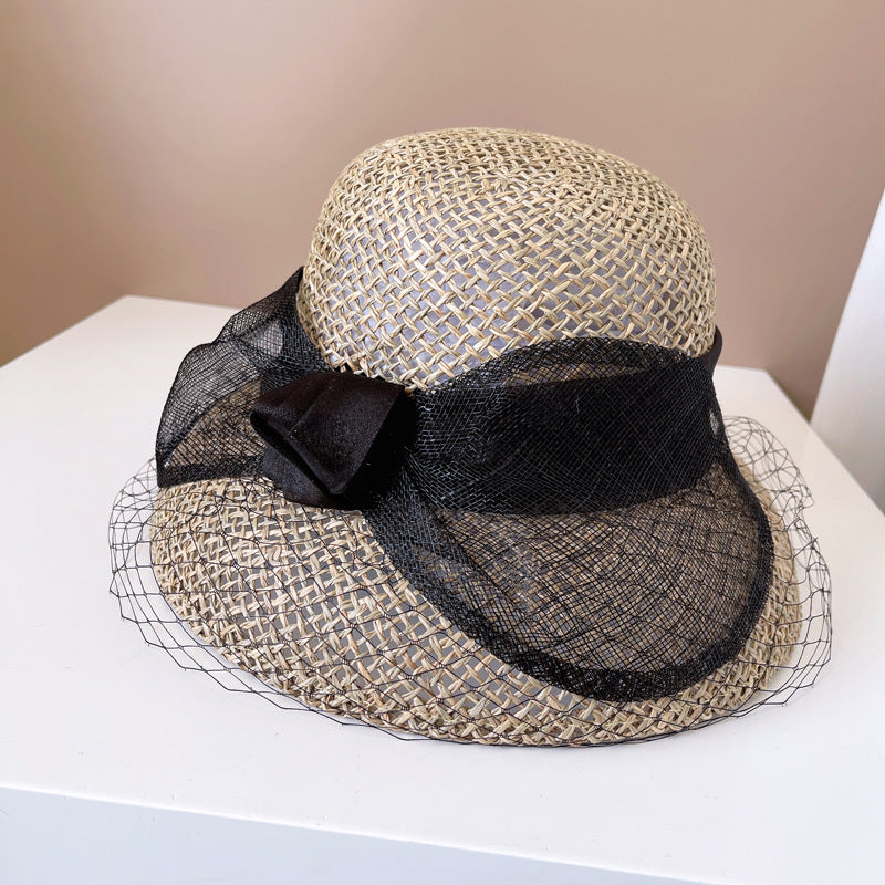 straw big bowknot bucket hat, view 8 - MRSLM