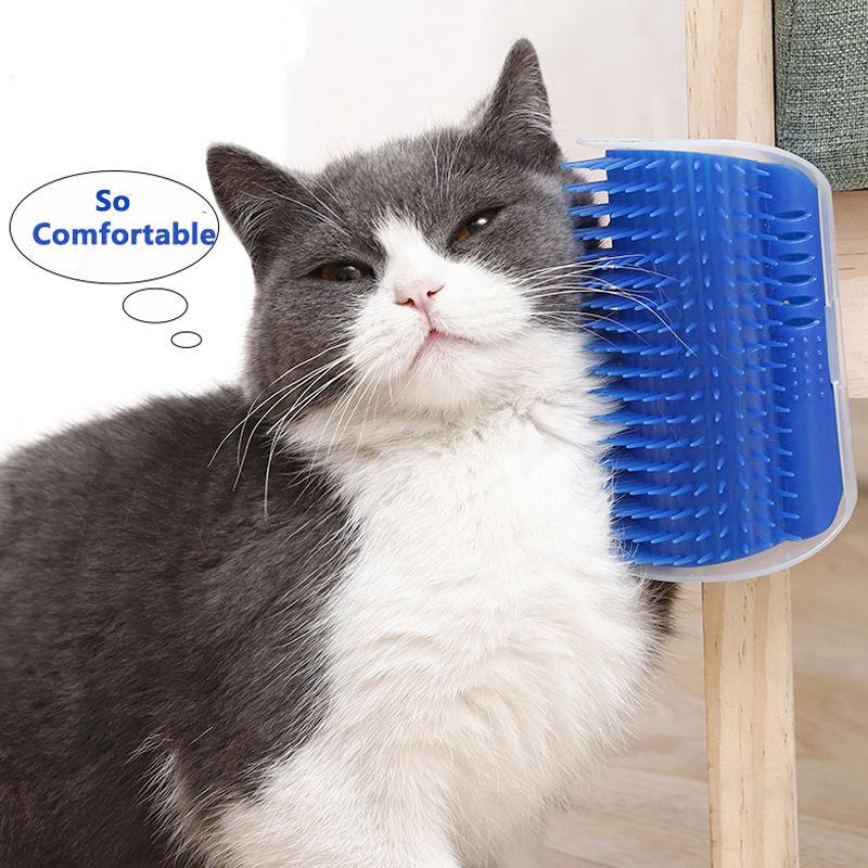 cat self-grooming wall brush, view 3 - MRSLM