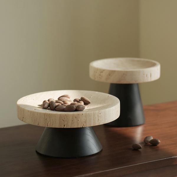 travertine pedestal bowl - MRSLM