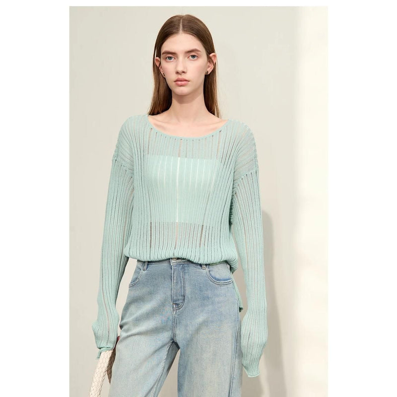 hollow out knit blouse, view 10 - MRSLM