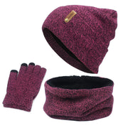Knit beanie scarf and touchscreen gloves set - MRSLM