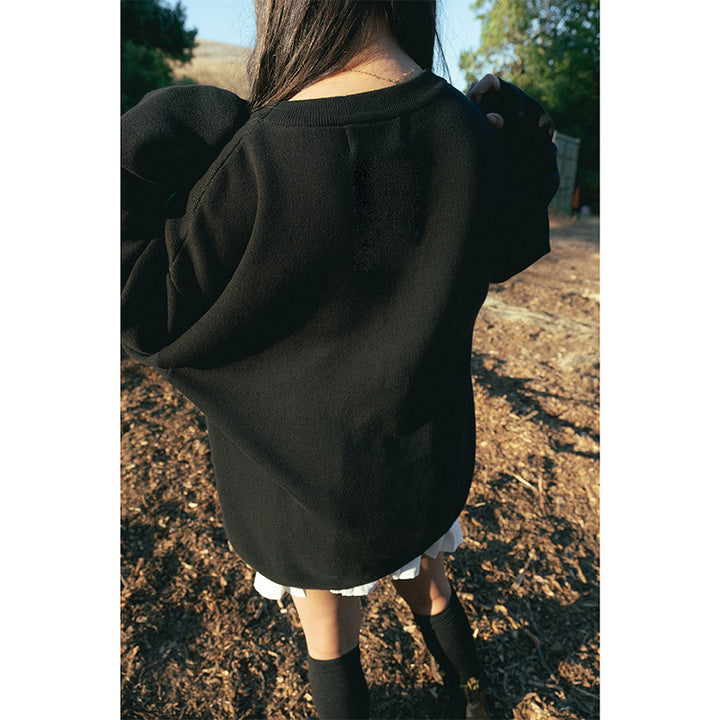 Round Neck Loose Sweater Coat