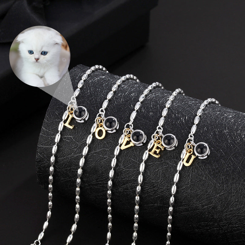 letter bubble bracelet, view 3 - MRSLM