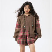 women's hooded patchwork jacket - MRSLM