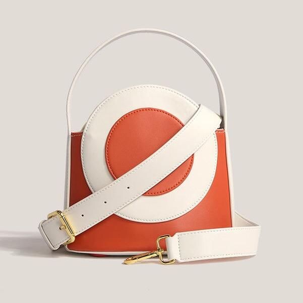 color block vegan leather bucket bag - MRSLM
