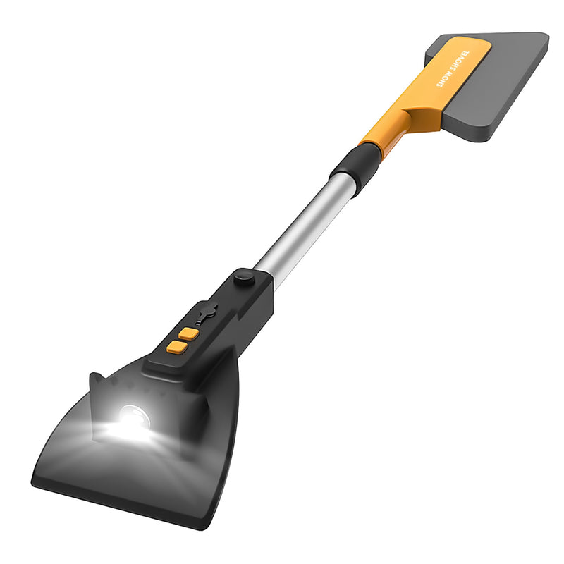 3-in-1 telescopic car snow brush, ice scraper and shovel with light, view 6 - MRSLM