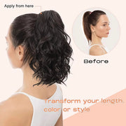 12-inch wavy claw clip ponytail extension, view 7 - MRSLM
