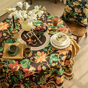 round tassel tablecloth dark brown, view 5 - MRSLM