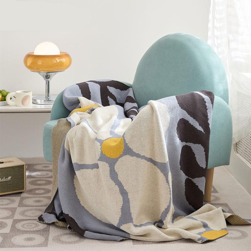 Pastoral floral leaves cotton throw blanket - MRSLM