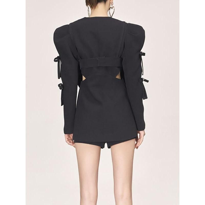 women's blazer with diamond bow, view 5 - MRSLM