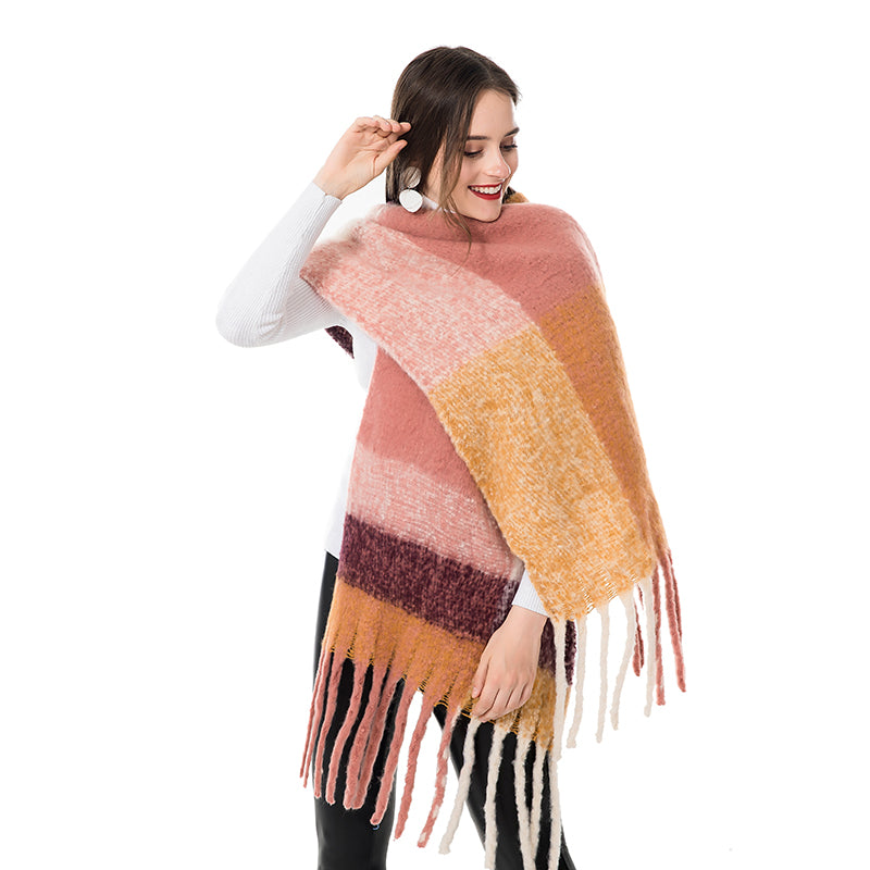 check fringed scarf, view 5 - MRSLM