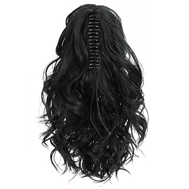 12-inch wavy claw clip ponytail extension, view 2 - MRSLM