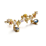 blue water drop silver earrings, view 4 - MRSLM
