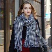 oversized wool plaid scarf, view 4 - MRSLM