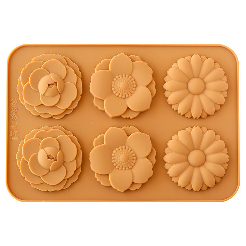 three-flower silicone cookie mold, view 10 - MRSLM